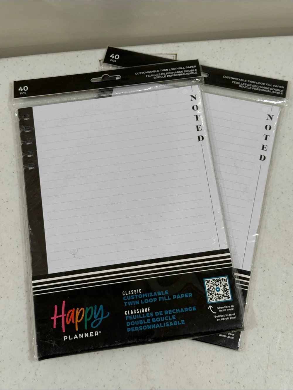 NEW Happy Planner Classic Twin Loop Fill Paper - Noted Lined Refill Trio